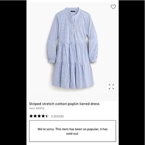 J.Crew banker Stripe Dress 2X
